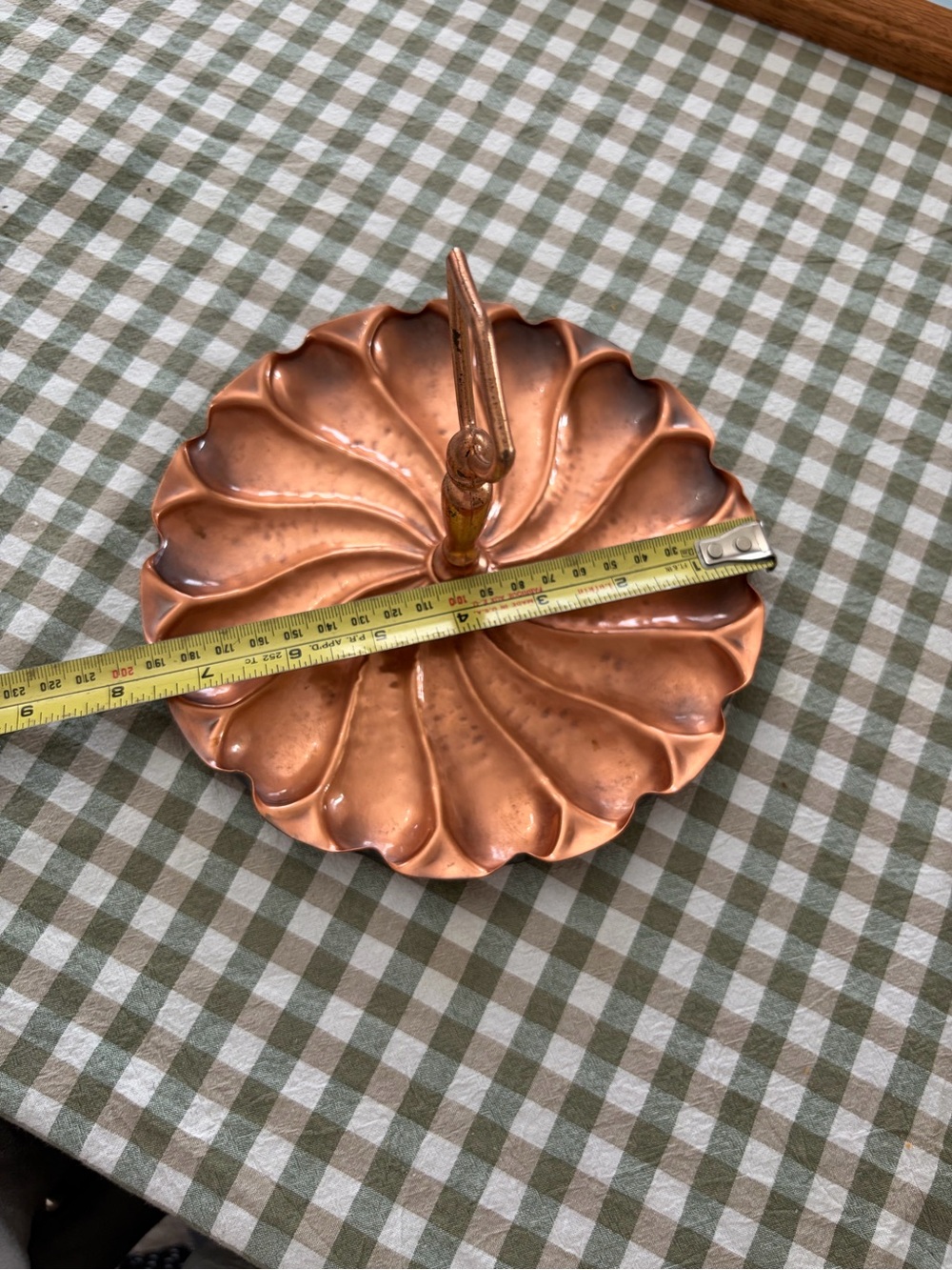 Vintage Copper-tone Swirl Handle Serving Tray - Picture 4 of 5